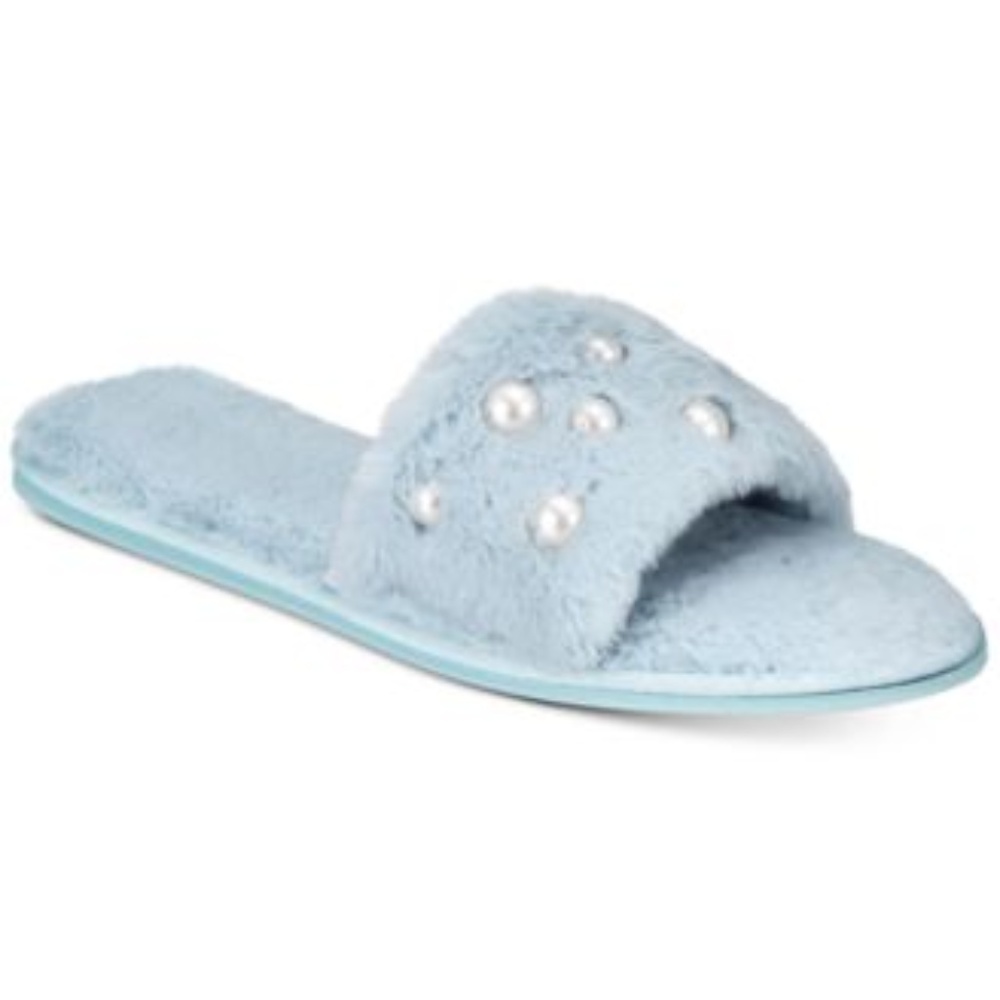 I.N.C. 3 for $20 Faux-fur Slide Slippers Blue